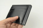 Handcrafted Oil Aniline Dyed Black Shell Cordovan Leather Cardholder