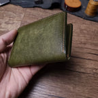 Handcrafted Olive Green Italian Pueblo Leather Card Holder