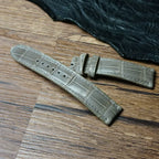 Handcrafted Dove Gray American Alligator Leather Watch Strap