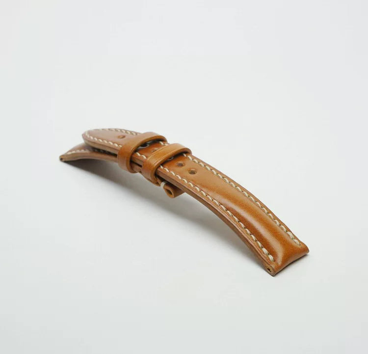 Handcrafted Amber Shell Cordovan Leather Watch Strap
