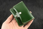 Handcrafted Oil Aniline Dyed Green Shell Cordovan Leather Cardholder