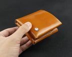 Handcrafted Oil Aniline Dyed Amber Shell Cordovan Mini Leather Wallet