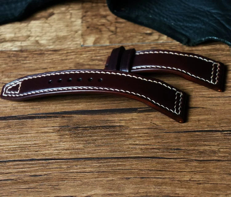 Handcrafted Horween Shell Cordovan Watch Strap