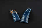 Handcrafted Oil Aniline Dyed Navy Blue & Amber Shell Cordovan Leather Watch Strap