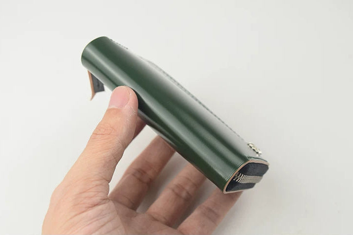 Handcrafted Oil Aniline Dyed Olive Green Shell Cordovan Leather Wallet