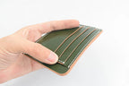 Handcrafted Vegetable-dyed Olive Green Shell Cordovan Leather Cardholder