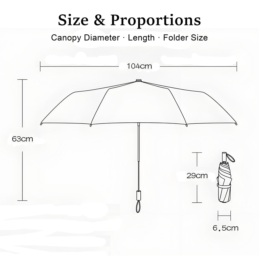 Handcrafted Double-Canopy Silver Coating Umbrella With Ebony Wood Handle