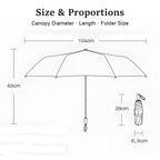 Handcrafted Double-Canopy Silver Coating Umbrella With Ebony Wood Handle