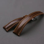 Handcrafted Oil Aniline Dyed Dark Brown Shell Cordovan Leather Watch Strap
