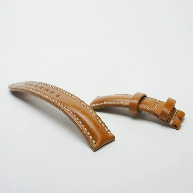 Handcrafted Amber Shell Cordovan Leather Watch Strap