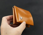 Handcrafted Oil Aniline Dyed Amber Shell Cordovan Mini Leather Wallet