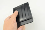 Handcrafted Oil Aniline Dyed Black Shell Cordovan Leather Cardholder
