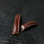 Handcrafted Chestnut Brown Shell Cordovan Leather Watch Strap