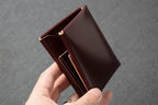 Handcrafted Vegetable-dyed Burgundy Shell Cordovan Mini Leather Wallet
