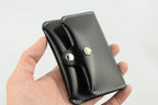 Handcrafted Oil Aniline Dyed Black Shell Cordovan Leather Cardholder