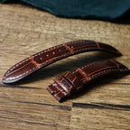 Handcrafted Dark Brown Alligator Watch Strap – HCP French Tannery Leather