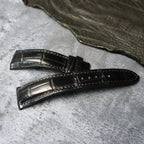 Handcrafted Black American Alligator Leather Watch Strap