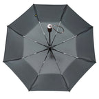 Double-Canopy Black Coating Folding Umbrella with Wooden Handle – Q-Version Famous Painting Portrait Design