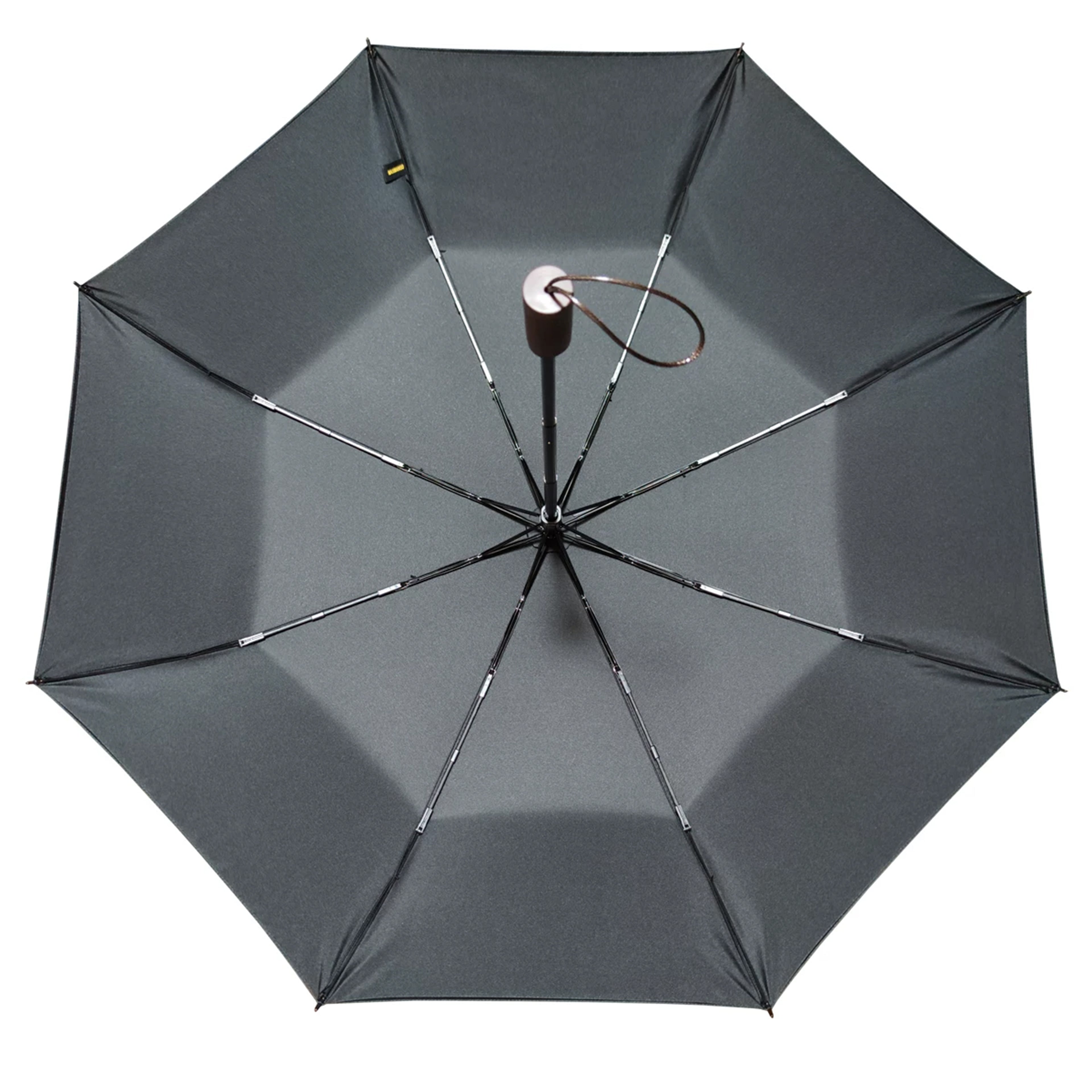 Double-Canopy Black Coating Folding Umbrella with Wooden Handle – Q-Version Famous Painting Portrait Design