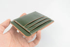 Handcrafted Vegetable-dyed Olive Green Shell Cordovan Leather Cardholder