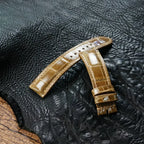 Handcrafted Golden Brown Alligator Watch Strap – HCP French Tannery Leather
