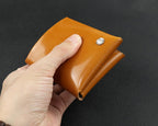 Handcrafted Oil Aniline Dyed Amber Shell Cordovan Mini Leather Wallet