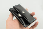 Handcrafted Oil Aniline Dyed Black Shell Cordovan Leather Cardholder