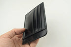 Handcrafted Oil Aniline Dyed Black Shell Cordovan Leather Cardholder