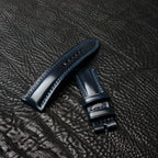 Handcrafted Navy Horween Shell Cordovan Watch Strap