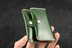 Handcrafted Oil Aniline Dyed Green Shell Cordovan Leather Cardholder