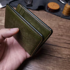 Handcrafted Olive Green Italian Pueblo Leather Card Holder