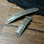 Handcrafted Dove Gray American Alligator Leather Watch Strap
