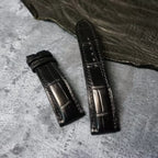 Handcrafted Black American Alligator Leather Watch Strap