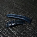 Handcrafted Navy Horween Shell Cordovan Watch Strap