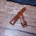 Handcrafted Saddle Brown Alligator Watch Strap – HCP French Tannery Leather