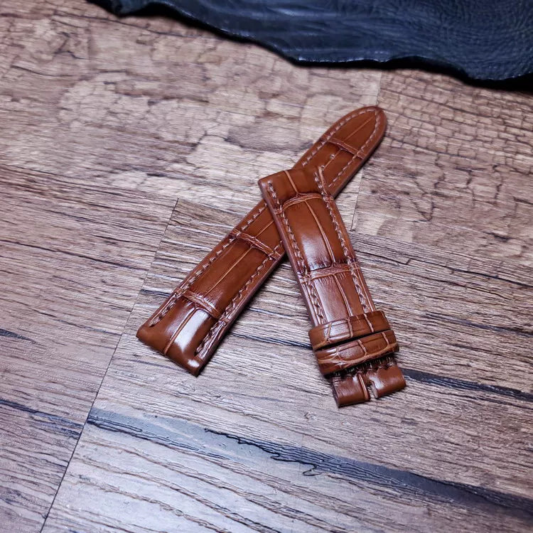 Handcrafted Saddle Brown Alligator Watch Strap – HCP French Tannery Leather