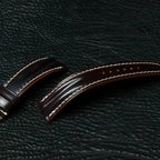 Handcrafted Chocolate Brown Shell Cordovan Watch Strap with Double Padding