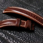 Handcrafted Chestnut Brown Shell Cordovan Leather Watch Strap