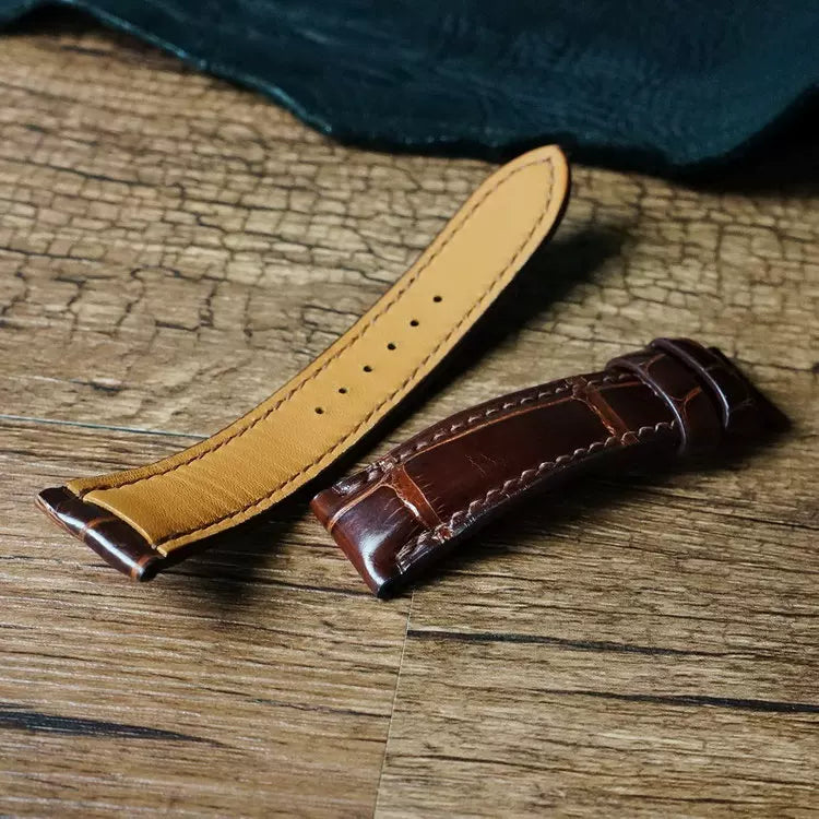 Handcrafted Dark Brown Alligator Watch Strap – HCP French Tannery Leather