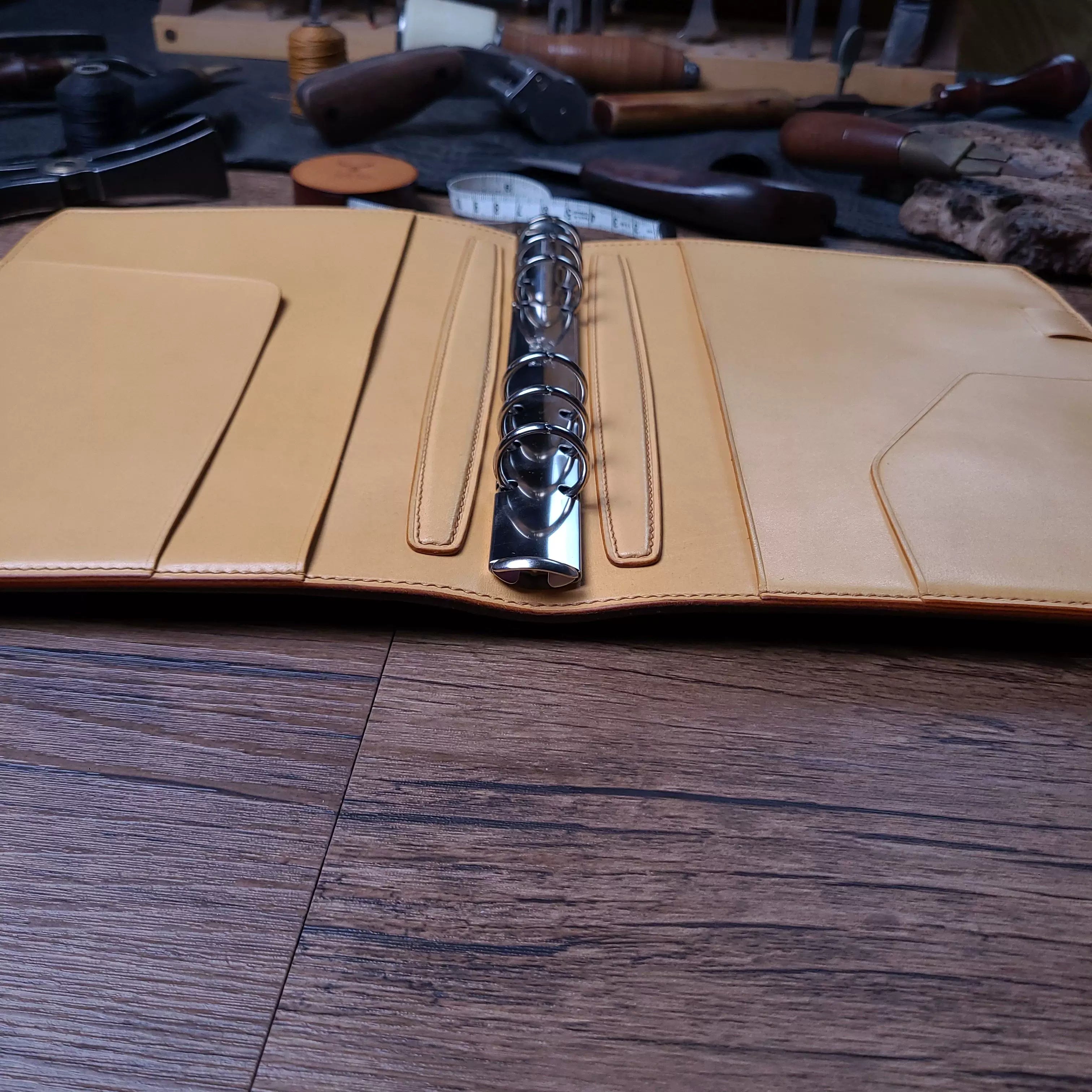 Handcrafted Burgundy Italian Tuscany Vegetable-Tanned Leather A5 Binder Journal