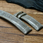 Handcrafted Dove Gray American Alligator Leather Watch Strap