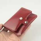 Handcrafted Oil Aniline Dyed Red Shell Cordovan Leather Cardholder
