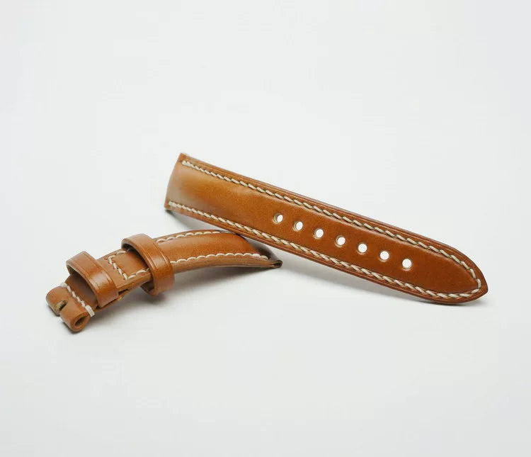 Handcrafted Amber Shell Cordovan Leather Watch Strap