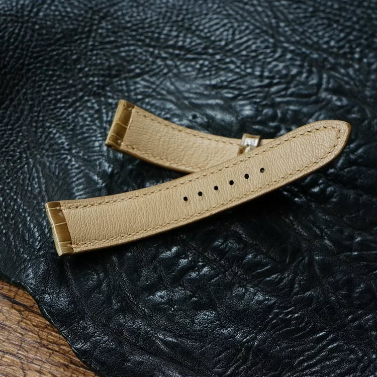 Handcrafted Golden Brown Alligator Watch Strap – HCP French Tannery Leather