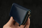 Handcrafted Oil Aniline Dyed Navy Blue Shell Cordovan Leather Wallet