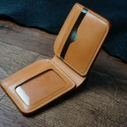 Handcrafted Chocolate Brown Shell Cordovan Leather Wallet with Italian Gattuso Oily Calfskin Lining