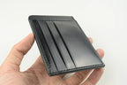 Handcrafted Oil Aniline Dyed Black Shell Cordovan Leather Cardholder