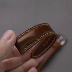 Handcrafted Oil Aniline Dyed Dark Brown Shell Cordovan Leather Watch Strap