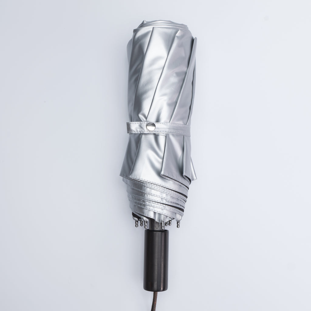 Handcrafted Silver Coating Umbrella With Ebony Wood Handle