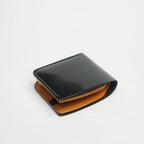 Handcrafted Agate Black Shell Cordovan Leather Wallet with Italian Gattuso Oily Calfskin Lining